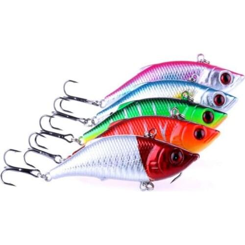 5Pcs winter fishing lures hard bait VIB fish lure 7cm 10g Jigging Wobbler lure ice fishing tackle