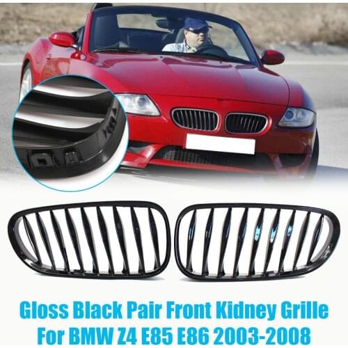 Car Front Grille Car Accesorios for BMW Gadget Fit for BMW E85 E86 Z4 2003-2008 Grille High Gloss Black Cool Bussiness Style