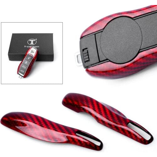 Genuine Carbon Fiber Car 4 Buttons Remote Key Fob Case Shell Cover Universal For Porsche 911 Cayenne Panamera etc