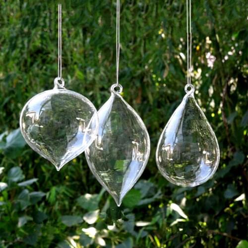 Free Shipping 8pcs/pack Christmas Transparent Glass Pendant Onion Shaped Hanger Cone Shaped Pendant Water Drop Shaped Hanger