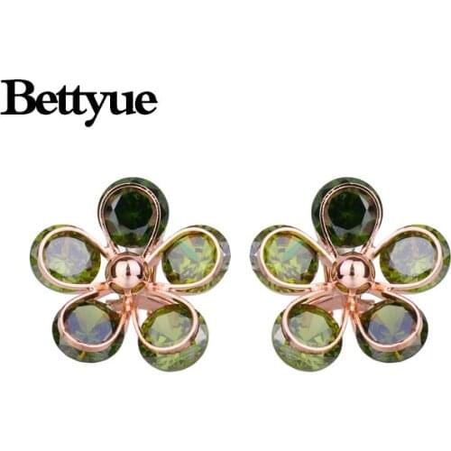 Bettyue Brand Fashion Hot New Charm Cute AAA Multicolor Cubic Zircon Flower Jewelry Earrings For Woman Florid Wedding Party Gift