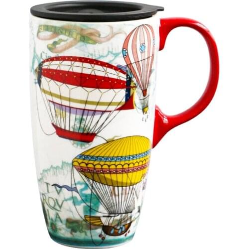 Large Capacity Mark Cup Ceramic Coffee with Lid Creative Breakfast Cup Household Water Cup Customized Couple