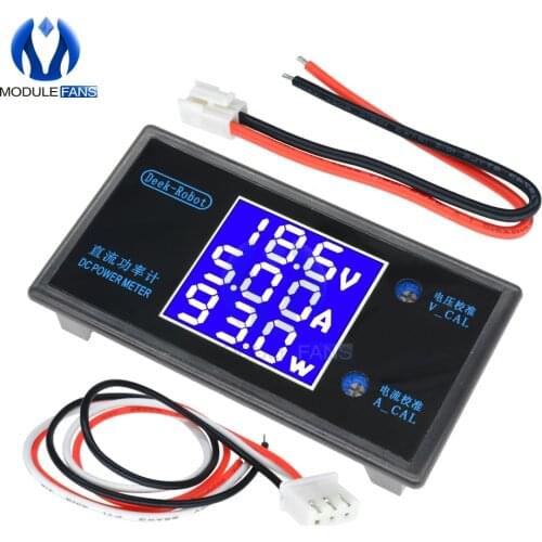DC 12V 5A LCD Display Digital Voltmeter Ammeter Wattmeter Voltage Current Power Meter Volt Detector Tester Monitor 0-50V 250W