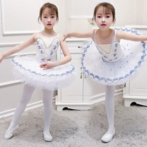 Childrens Little Swan Dance Sling Tutu Swan Lake Tutu Skirt Childrens Sequined Professional Ballet Tutu Skirt