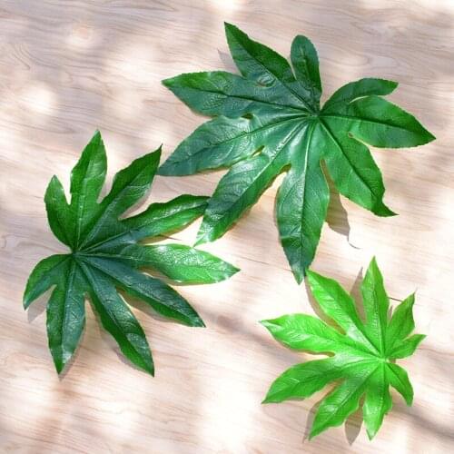 Hot sale 1Pcs 43x35cm&32x27cm Artificial Leaves Simulation Leaf For Hawaiian Party Jungle Beach Theme Party Decorations Supplies