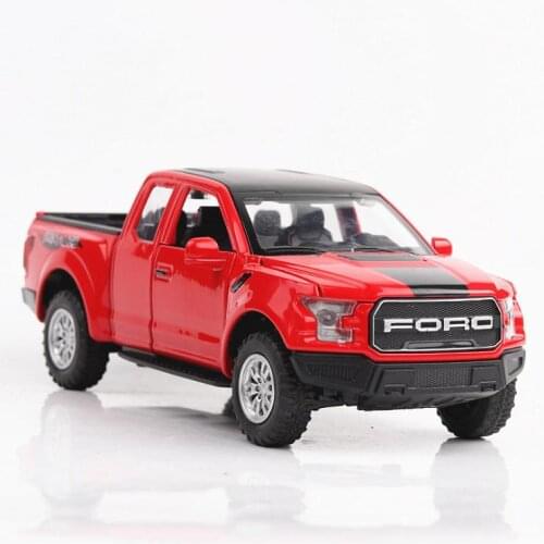 1:32 scale alloy pull back car toys,high simulation Ford Raptor F150 pickup,musical & flashing toy vehicles,free shipping