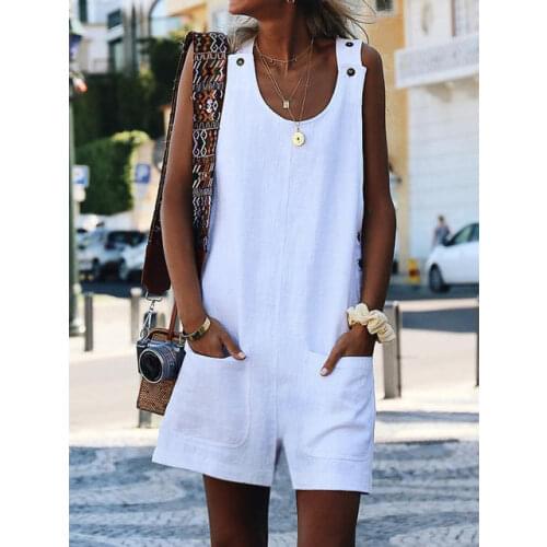 SUMMER Women Short Straps Jumpsuit Romper Casual Hotpants Plus Beach Party