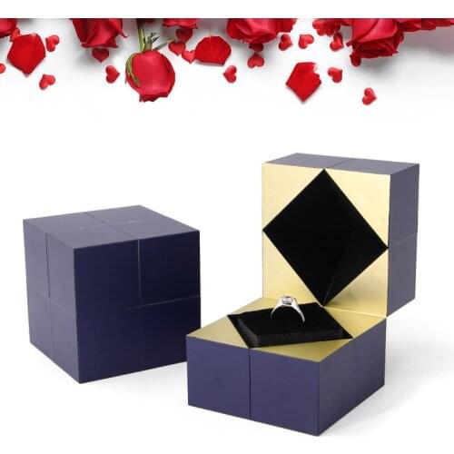 Ring Box For Propose Marriage Jewelry Valentines Day Gift Creative Magic Cube Romantic Wedding Ceremony Storage Display Girl