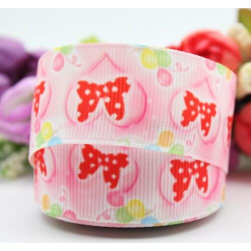 Pink Love Bow Printed Grosgrain Ribbon DIY Hair Bow sewing supplies 16mm 22mm 25mm 38mm 57mm 75mm