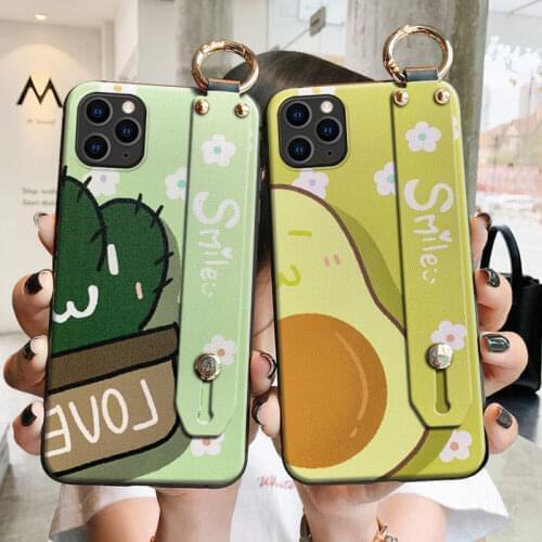 Cute Fruit Phone Case for Samsung S10e S8 9 10 20 21 Ultra Plus Note8 9 10 20 Ultra Soft Back Covers Wrist Strap Capa Cases