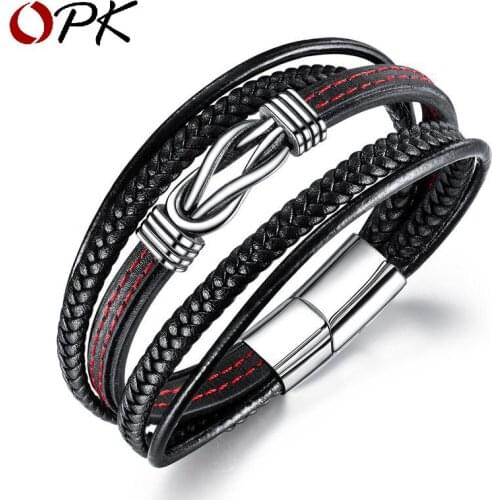 European And American Amazons Popular Stainless Steel Personalized Magnetic Snap In Mens Titanium Bracelet Punk Le