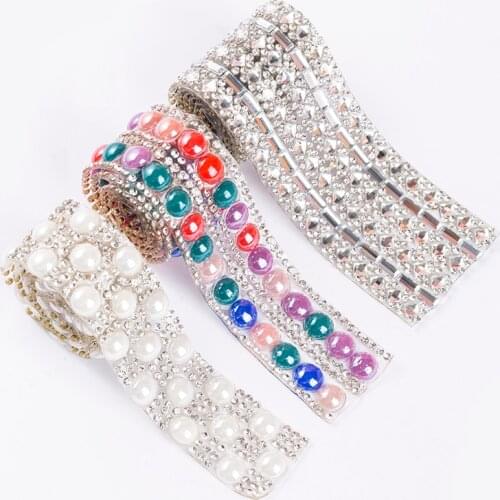 80cm Crystal Hot Fix Rhinestone Sticker Diamond Ribbon DIY Sticker Rhinestones for Arts Crafts,DIY Event Dress Shoe Adornment