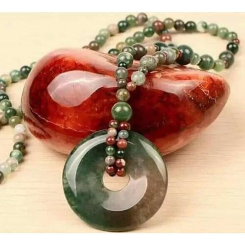 Natural A Grade Green Jadeite Necklace Pendant Beads Necklace