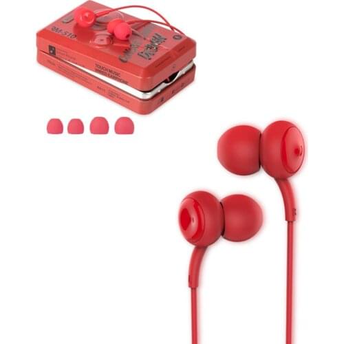 RM510 in-Ear headphones with 3,5mm microphone super Bass cable and volume control, internal headphones with ruid insulation