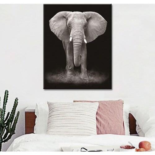 2018 New Wall Art Canvas African Elephant Landscape Oil Painting Picture Home Decoration Modern Canvas Print Unframed