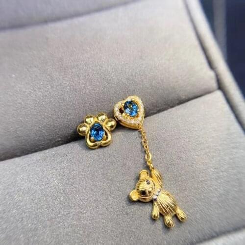 New Arrival Real and Natural Topaz Earring Natural And Real 925 sterling silver Topaz Earring