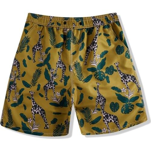 New quick-drying beach pants mens five-point pants couple shorts mens loose swimming trunks swimming pants tide