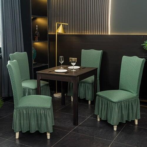 Spandex Banquet Chair Covers Solid Color Nordic Stretch Elastic Jacquard Chair Seat Covers For Dinning Room 1/2/4 PCS