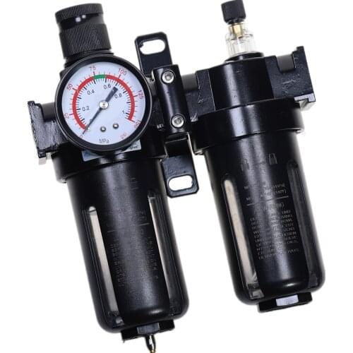 Pneumatic Air Filter Regulator Lubricator Combinations Water Oil Separator 1/4'' 3/8'' 1/2'' Black SFC-200 0-1Mpa 0-150PSI