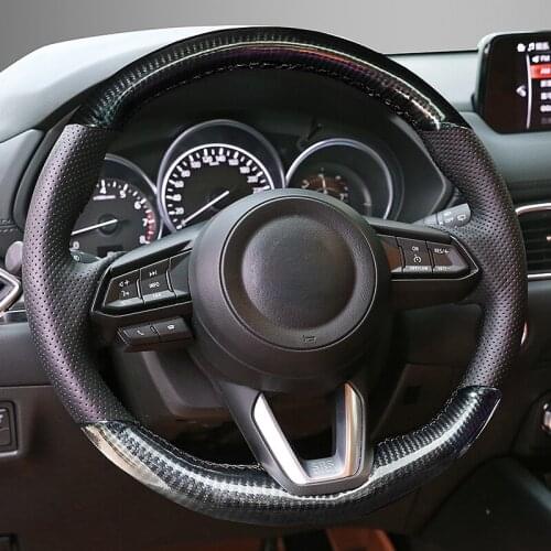 Suitable for Mazda 3/5/6 Atez Angsai cx-30 CX-5 CX-4 CX-7 Hand-stitched carbon fiber steering wheel cover