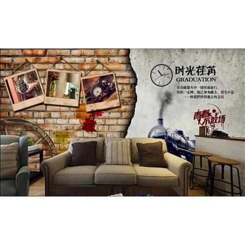 Custom photo wallpaper 3d mural wallpaper for walls 3 d Vintage car wall brick bar restaurant background decorative wall papers