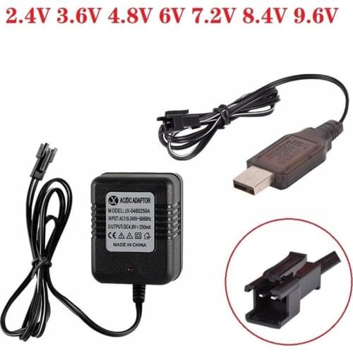 SM-2P SM Plug) 2.4v 3.6v 4.8v 6v 7.2V 8.4v 9.6v 250mAh USB Charger For Ni-Cd Ni-MH Battery Pack Toys car boat tank Charger