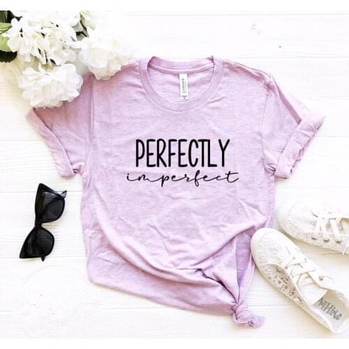 Perfectly imperfect Spiritual Christian shirt Harujuku Cotton Female Clothing Streetwear Graphic Short Sleeve Women O Neck Tees