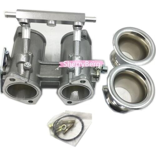 SherryBerg 48dcoe 48 dcoe 48mm DCOE Twin 48mm Throttle Bodies Body + air horns /stacks for Weber/Dellorto/Solex DCOE/DHLA carb