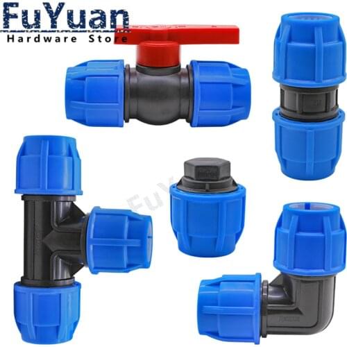1pcs PE Connector pipe fittings 20MM 25MM 32MM water Tube direct 1/2" 3/4" 1" Thread quick connect live joint