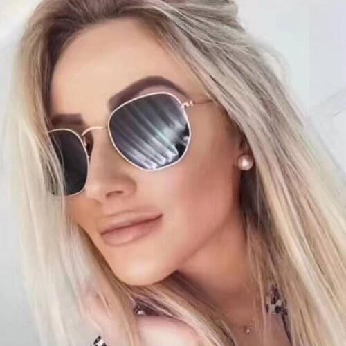 2020 Fashion Sunglasses Women Brand Designer Small Frame Polygon Clear Lens Sunglases Unisex Eyewear gafas oculos de sol UV400