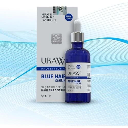 URAW blue hair SERUM (Blue SERUM) 100 Hologram original strengthens hair repair slows loss growth support made in turkey