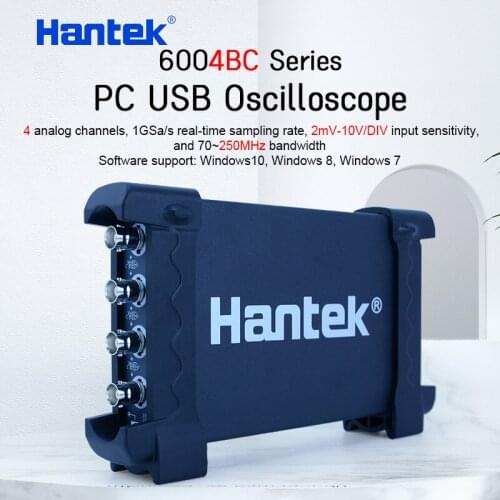 Hantek 6254BC PC USB Oscilloscope 4 Channels 250MHz 1GSa/s waveform record and replay function Portable Osciloscopio