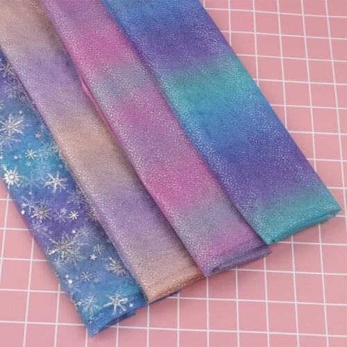 Xugar Rainbow Tulle Mesh Fabric For Craft 95*145cm Gauze Fabric DIY Hair Bows Craft Home Party Gift Decor Making Accessories