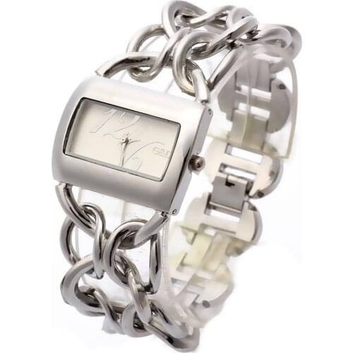 G&D Silver Women Quartz Wristwatches Stainless Steel Top Brand Luxury Ladies Bracelet Watches Gifts Relogio Feminino Clock Gifts