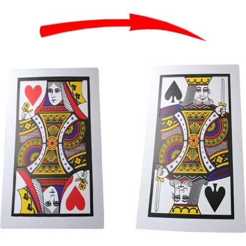 1 Pcs Find The Queen Jumbo Cards (30*45cm) Three Card Monte Red Back Magic Trick Stage Magic Classic Gimmick