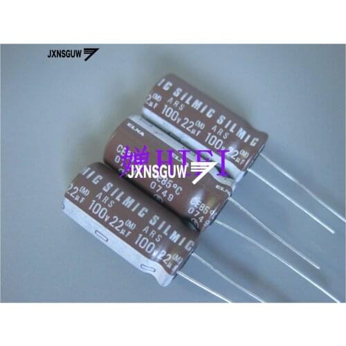 10PCS ELNA SILMIC-ARS 100V22UF 10X20MM Brown robe Audio Aluminum electrolytic capacitors 22uF/100V 85 degrees 22UF 100V