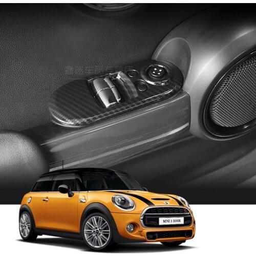 2Pcs ABS Special Size Window Glass Lifter Switch Button Panel Decorative Frame Sticker Car Styling For MINI Cooper S One F56