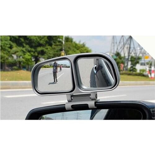 2Pcs Auto Wide Angle Rear Mirrors Car Side Rear View Blind Spot Square After Mirror Adjustable Blindspot Car Automobile Mirror