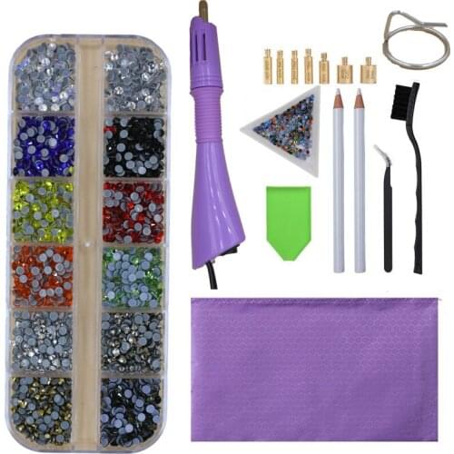 2400Pcs/box Mix Hot Fix Rhinestones Set/ EU/US PLUG Hotfix Applicator Hot Fix Crystal Glass Rhinestone Iron-on Strass Decoretion