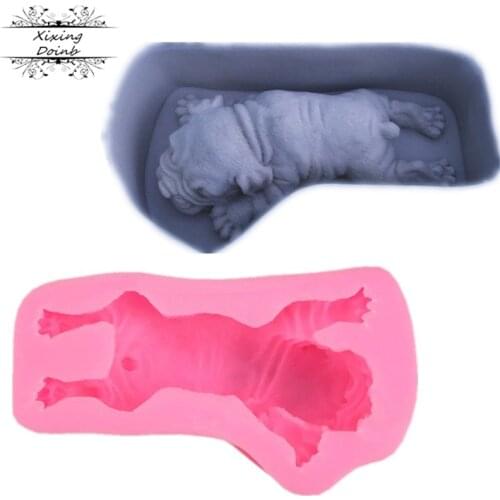 3D sand dog shape silicone soft candy mold cake decoration tools Candy Chocolate Mold DIY kitchen baking supplies
