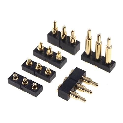 2pcs Spring Loaded Pogo Pin Connector 3 Pins 1x3 Pin 2.54 mm Pitch SMT 3.0 3.5 4.0 4.5 5.0 6.0 7.0 8.0 9.0 mm Height Strip Probe