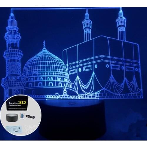 7 Color Touch LED Night Light Eid Mubarak Ramadan Lamp Muslim Islam Table Party Decoration LED Night Light Lamp Dropshipping New
