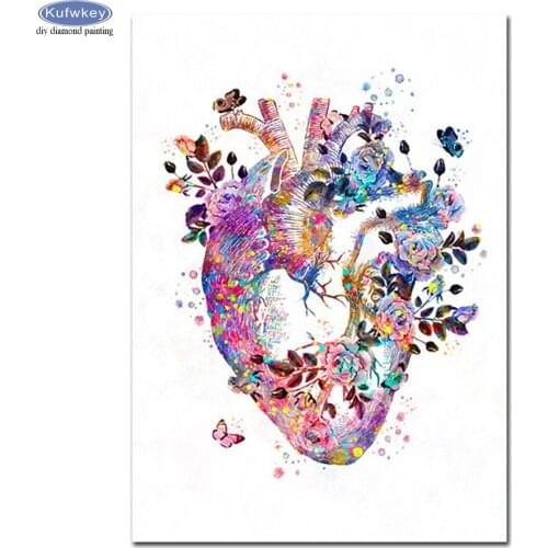 DIY Diamond Painting Full Round Anatomical Organ Human Anatomy 5D Diamond Embroidery Mosaic Rhinestones Picture By Numbers