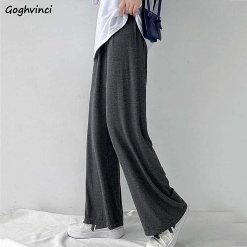 Wide Leg Casual Pants Women Mopping Oversize Baggy Comfortable Drawstring Grey Trousers Modal Draped Slim High Waist Sweatpants
