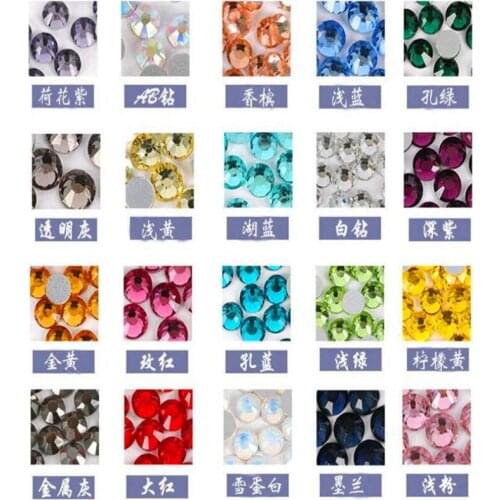 Part 2 colors ) 18 sizes flatback Glass Crystal Rhinestones RS01