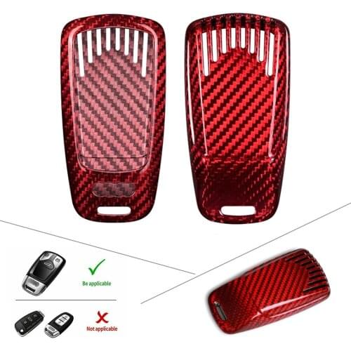 Carbon Fiber Car Smart Remote Key Fob Case Cover Replacement For Audi Q7 4M A4 A5 B9 TT 8S TTS Universal