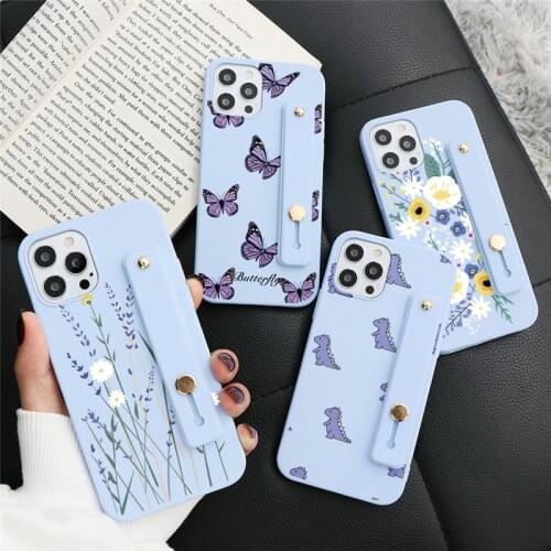 Florals Stand Cover For Xiaomi Poco F3 X3 NFC A3 A2 9 SE 9T 10T 11 10 Lite Redmi Note 9 9s 8 7 Pro 8T 5 6 9C 9A Wrist Strap Case