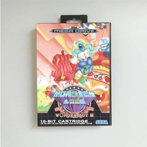 Wonderboy III Monster Lair - EUR Cover With Box 16 Bit MD Game Card for Megadrive Genesis Video Game Console