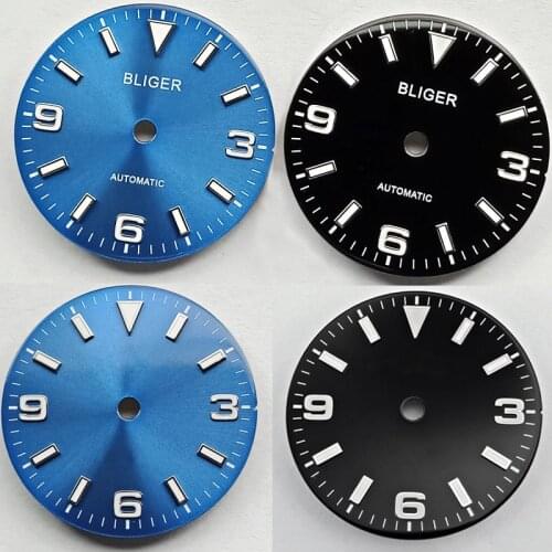 Hot selling Luminous 29mm Bliger/sterile watch Dial fit ETA 2836/2824 2813/3804 Miyota 82Series movement
