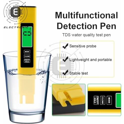 TDS Meter Digital Water Tester Digital Meter Tester 0-9990ppm TDS&EC LCD Water Purity PPM Aquarium Filter Water Quality Tester
